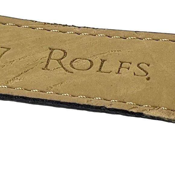 Rolfs Full Grain Leather Embroidered Red Green Navy Brown 1" Wide Belt M 29-33 - Picture 16 of 16